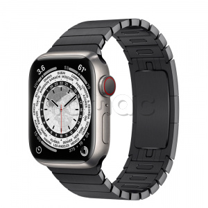 Купить Apple Watch Series 7 // 41мм GPS + Cellular // Корпус из титана, блочный браслет из нержавеющей стали цвета «чёрный космос»