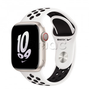 Купить Apple Watch Series 8 // 41мм GPS + Cellular // Корпус из алюминия цвета "сияющая звезда", спортивный ремешок Nike цвета "чистая платина/чёрный"