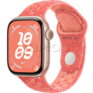 Купить Apple Watch Series 10 // 42мм GPS // Корпус из алюминия цвета "розовое золото", спортивный ремешок Nike цвета "Волшебный уголек"