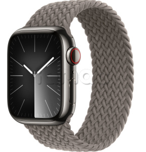 Купить Apple Watch Series 9 // 41мм GPS+Cellular // Корпус из нержавеющей стали графитового цвета, плетёный монобраслет цвета "глина"