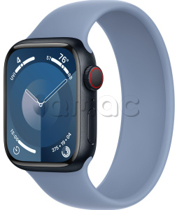 Купить Apple Watch Series 9 // 45мм GPS+Cellular // Корпус из алюминия цвета "темная ночь", монобраслет цвета "синяя зима"