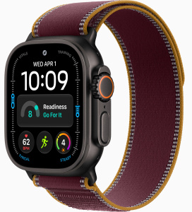 Apple Watch Ultra 4 (2026) // 49мм GPS+Cellular // Корпус из черного титана, ремешок Trail Loop бордового цвета