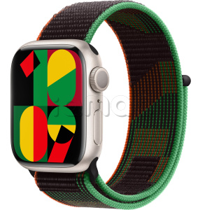 Купить Apple Watch Series 9 // 41мм GPS // Корпус из алюминия цвета "сияющая звезда", спортивный браслет цвета Black Unity