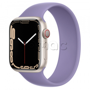 Купить Apple Watch Series 7 // 45мм GPS + Cellular // Корпус из алюминия цвета «сияющая звезда», монобраслет цвета «английская лаванда»