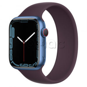 Купить Apple Watch Series 7 // 45мм GPS + Cellular // Корпус из алюминия синего цвета, монобраслет цвета «тёмная вишня»