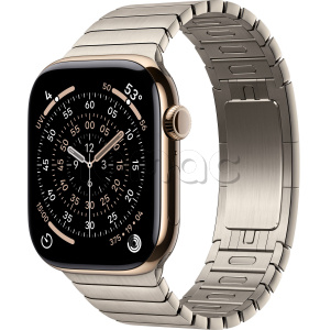 Купить Apple Watch Series 11 // 46мм GPS+Cellular // Корпус из титана золотого цвета, блочный браслет натурального цвета