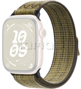 46мм Спортивный браслет Nike цвета «Зеленый/серый» для Apple Watch