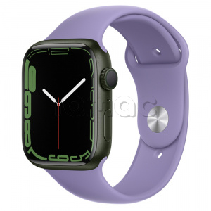 Купить Apple Watch Series 7 // 45мм GPS // Корпус из алюминия зеленого цвета, спортивный ремешок цвета «английская лаванда»