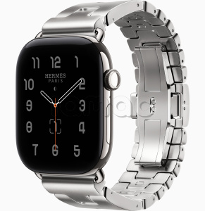 Купить Apple Watch Hermès Series 12 // 46мм GPS+Cellular // Корпус из титана серебристого цвета, ремешок Grand H цвета Satiné