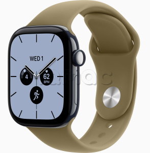 Купить Apple Watch Series 12 // 46мм GPS+Cellular // Корпус из керамики синего цвета, спортивный ремешок оливкового цвета