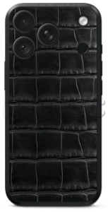 Магнитная накладка Golden Concept Magnetic Shield для iPhone 18 Pro, Croco Embossed (Black)