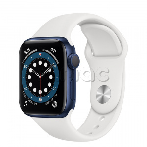 Купить Apple Watch Series 6 // 40мм GPS // Корпус из алюминия синего цвета, спортивный ремешок белого цвета