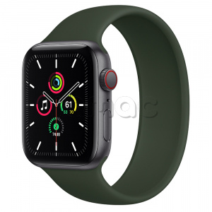 Купить Apple Watch SE // 44мм GPS + Cellular // Корпус из алюминия цвета «серый космос», монобраслет цвета «Кипрский зелёный» (2020)