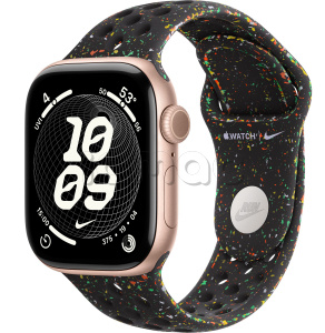 Купить Apple Watch Series 11 // 46мм GPS // Корпус из алюминия цвета "розовое золото", спортивный ремешок Nike цвета "полуночный черный"