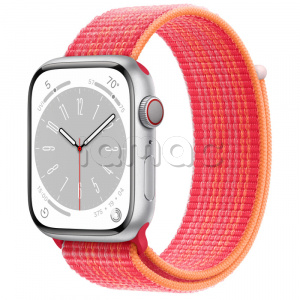 Купить Apple Watch Series 8 // 45мм GPS + Cellular // Корпус из алюминия серебристого цвета, спортивный браслет цвета (PRODUCT)RED