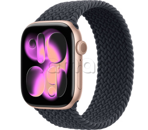 Купить Apple Watch Series 11 // 42мм GPS // Корпус из алюминия цвета "розовое золото", плетеный монобраслет цвета "полуночный"
