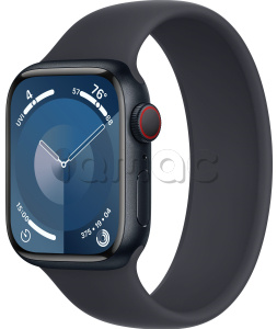 Купить Apple Watch Series 9 // 45мм GPS+Cellular // Корпус из алюминия цвета "темная ночь", монобраслет цвета "темная ночь"