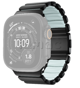 Титановый светящийся браслет Nomad Stratos Band (Black/Icy Blue Glow)