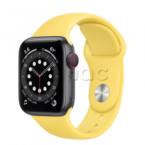 Купить Apple Watch Series 6 // 40мм GPS + Cellular // Корпус из алюминия цвета "серый космос", спортивный ремешок имбирного цвета