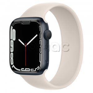 Купить Apple Watch Series 7 // 45мм GPS // Корпус из алюминия цвета «тёмная ночь», монобраслет цвета «сияющая звезда»