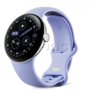 Купить Google Pixel Watch 4 Wi-Fi, серебристый корпус 41 mm, спортивный ремешок лилового цвета (Iris)