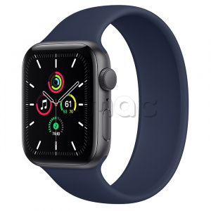 Купить Apple Watch SE // 44мм GPS // Корпус из алюминия цвета «серый космос», монобраслет цвета «Тёмный ультрамарин» (2020)