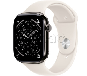 Купить Apple Watch Series 11 // 42мм GPS+Cellular // Корпус из титана сланцевого цвета, спортивный ремешок цвета "сияющая звезда"