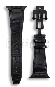 Ремешок Golden Concept для Apple Watch, Alligator Leather (Black/Black)