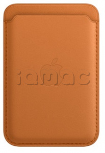 Кожаный чехол-бумажник MagSafe для iPhone 14 Pro Max, цвет Golden Brown/Золотистая охра
