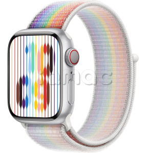 Купить Apple Watch Series 9 // 41мм GPS+Cellular // Корпус из алюминия серебристого цвета, спортивный браслет цвета Pride Edition