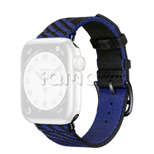 40мм Ремешок Hermès Single (Simple) Tour Jumping цвета Noir/Bleu Saphir для Apple Watch
