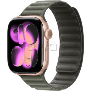 Купить Apple Watch Series 11 // 46мм GPS // Корпус из алюминия цвета "розовое золото", браслет цвета "серый шалфей", с магнитной застежкой