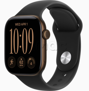 Купить Apple Watch Series 12 // 46мм GPS // Корпус из алюминия бронзового цвета, спортивный ремешок черного цвета