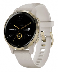 Купить Умные часы Garmin Venu 2s (40mm), золотистый корпус, песочный силиконовый ремешок