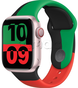 Купить Apple Watch Series 9 // 45мм GPS+Cellular // Корпус из алюминия розового цвета, спортивный ремешок цвета Black Unity