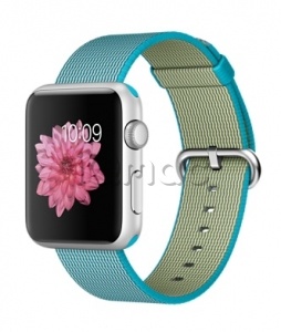 Купить Apple Watch Sport 42 мм, серебристый алюминий, ремешок из плетёного нейлона цвета «аквамарин»