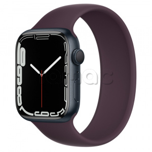 Купить Apple Watch Series 7 // 45мм GPS // Корпус из алюминия цвета «тёмная ночь», монобраслет цвета «тёмная вишня»