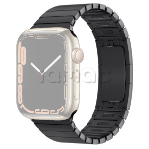 42/44мм Блочный браслет из нержавеющей стали цвета «чёрный космос» для Apple Watch