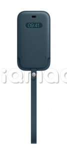 Кожаный чехол-конверт MagSafe для iPhone 12 Pro, цвет «Балтийский синий»