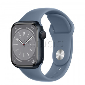 Купить Apple Watch Series 8 // 41мм GPS // Корпус из алюминия цвета "темная ночь", спортивный ремешок сланцево-синего цвета