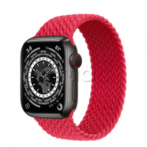 Купить Apple Watch Series 7 // 41мм GPS + Cellular // Корпус из титана цвета «черный космос», плетёный монобраслет цвета (PRODUCT)RED
