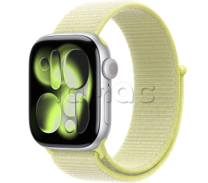 Купить Apple Watch Series 11 // 42мм GPS // Корпус из алюминия серебристого цвета, спортивный браслет цвета "неоновый желтый"