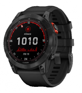 Купить Мультиспортивные часы Garmin Fenix 7 (47mm) Solar, стальной серый корпус, черный силиконовый ремешок