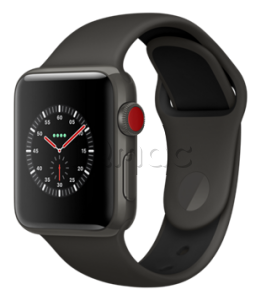 Купить Apple Watch Series 3 Edition // 38мм GPS + Cellular // Корпус из серой керамики, спортивный ремешок черного цвета (MQK02)