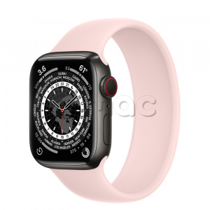 Купить Apple Watch Series 7 // 41мм GPS + Cellular // Корпус из титана цвета «черный космос», монобраслет цвета «розовый мел»