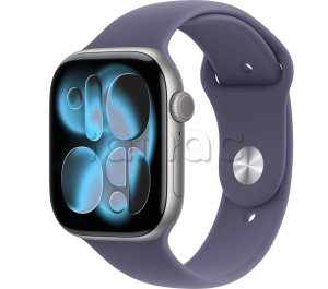 Купить Apple Watch Series 11 // 42мм GPS // Корпус из алюминия цвета "серый космос", спортивный ремешок цвета "фиолетовый туман"
