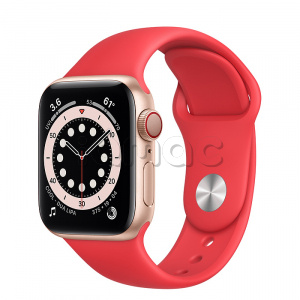 Купить Apple Watch Series 6 // 40мм GPS + Cellular // Корпус из алюминия золотого цвета, спортивный ремешок цвета (PRODUCT)RED