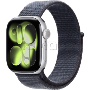 Купить Apple Watch Series 11 // 46мм GPS // Корпус из алюминия серебристого цвета, спортивный браслет цвета "якорный синий"