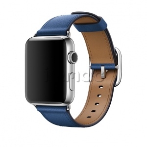 42/44мм Кожаный ремешок цвета «синий сапфир» с классической пряжкой для Apple Watch