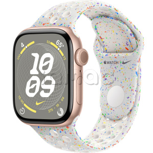 Купить Apple Watch Series 10 // 42мм GPS (Custom) Корпус из алюминия цвета "розовое золото", спортивный ремешок Nike цвета "Чистая платина"